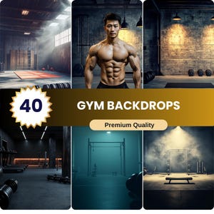 40 Gym Backdrop for Photoshoot, Fitness Photography Background, Workout Theme Banner, Bodybuilding Studio Decor, Durable Gym Prop