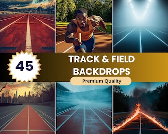 45 Track and Field Backdrop for Photoshoot, Running Track Photography Background, Sports Event Decoration, Athlete Portrait Banner