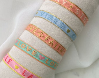 Armband, Freundschaftsarmband, Stoffarmband, Armband mit Spruch, buntes Armband