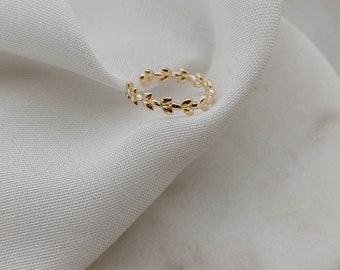 Ring Blätterranke, verstellbarer Ring, Größenverstellbarer Ring, Ring Resi, Echtschmuck Ring, offener Ring, Ring mit Ranke