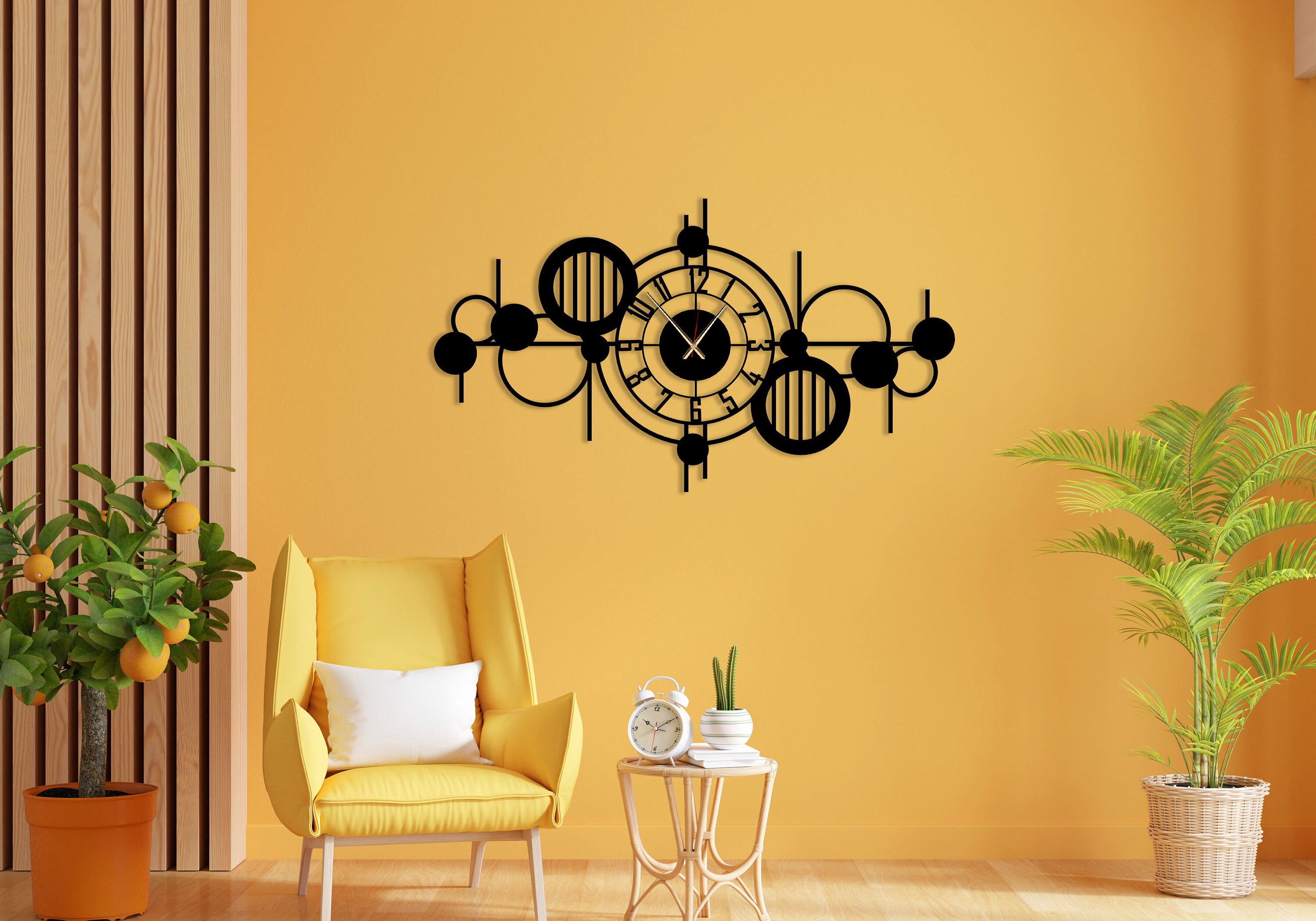 Large Minimalist Wall Clock, Modern Oversized Wall Clock, Unique Silent Clock for Wall, Abstract