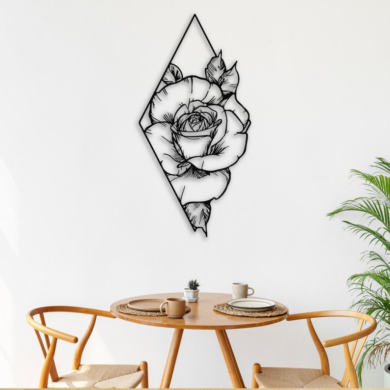 Rose Metal Wall Art, Metal Rose Wall Decor, Metalworking Flowers