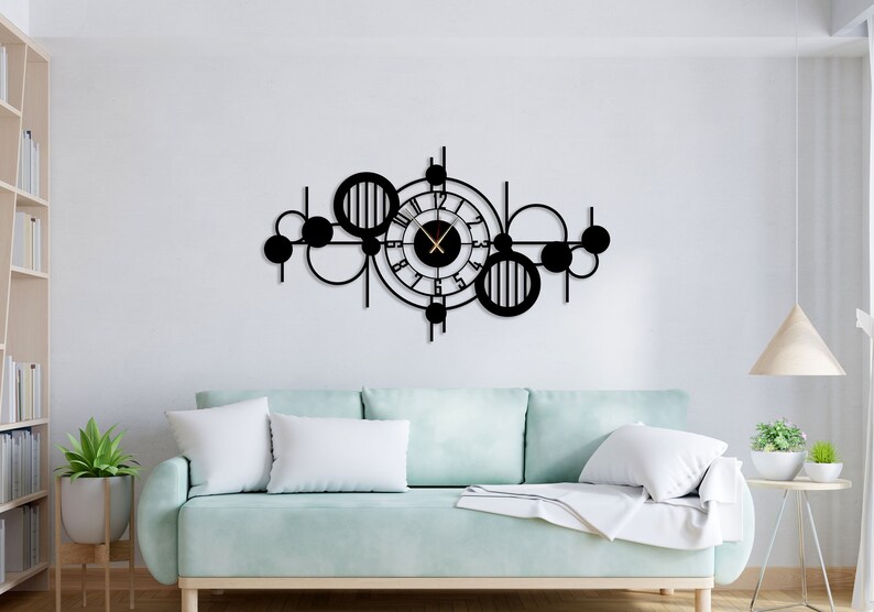 Large Minimalist Wall Clock, Modern Oversized Wall Clock, Unique Silent