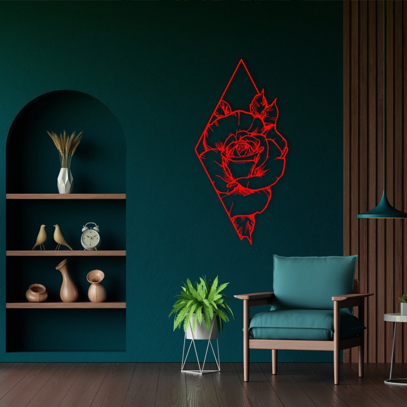 Rose Metal Wall Art, Metal Rose Wall Decor, Metalworking Flowers