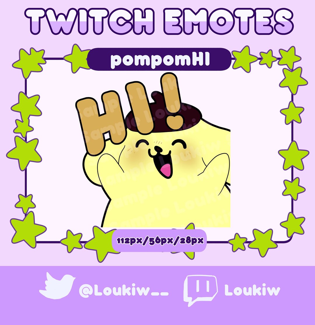 Pompom HI Emote for Twitch or Discord - Etsy