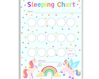 Unicorn Sleep Reward Chart for Girls: Bedtime Routine & Sleep Tracker (Printable PDF)