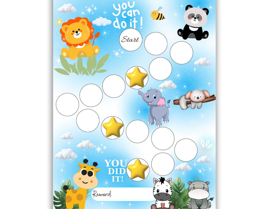 Baby Animals Reward Chart – Printable Sticker Chart for Kids | Potty ...