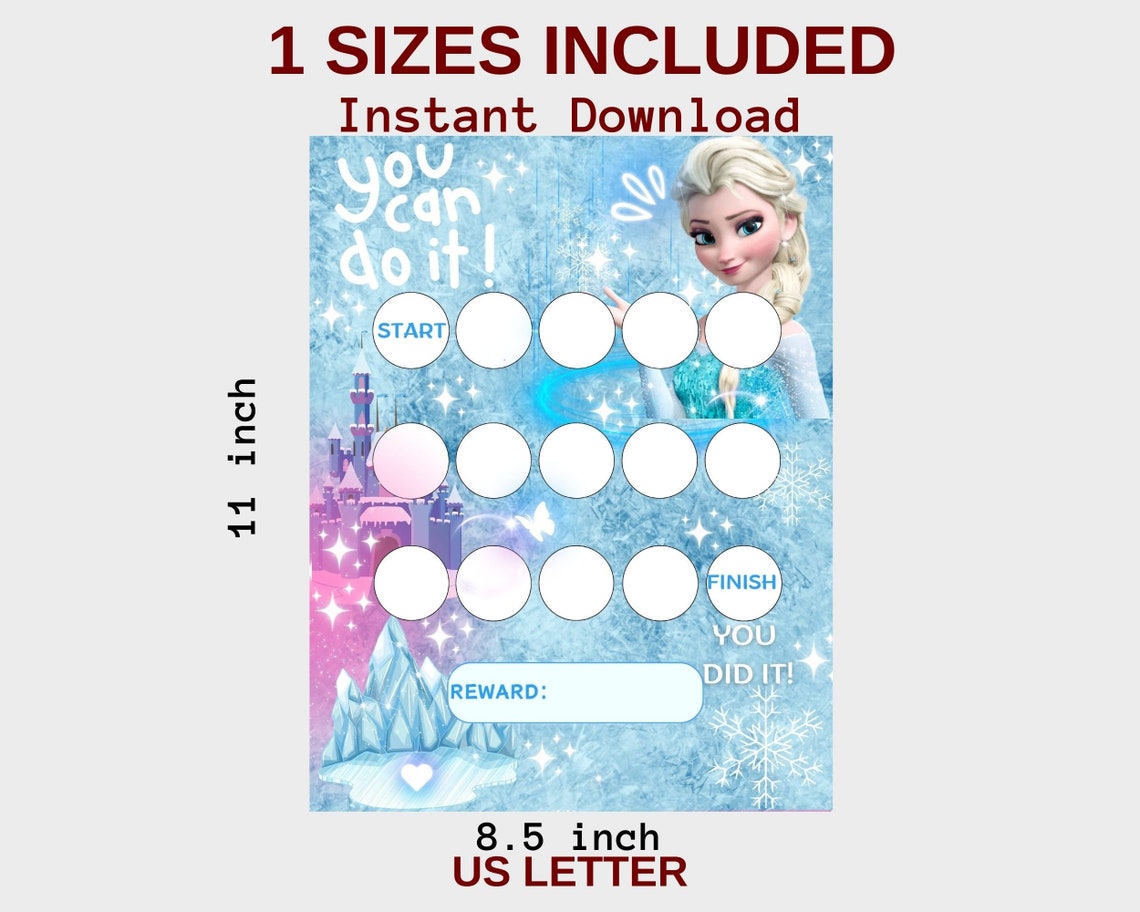 Frozen Reward Chart Elsa Reward Chart girls Princess Reward Chart Potty ...