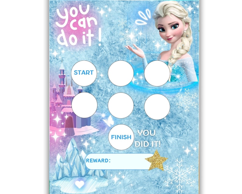 Elsa Frozen Reward Chart – 7-day Printable Chore, Potty Training ...