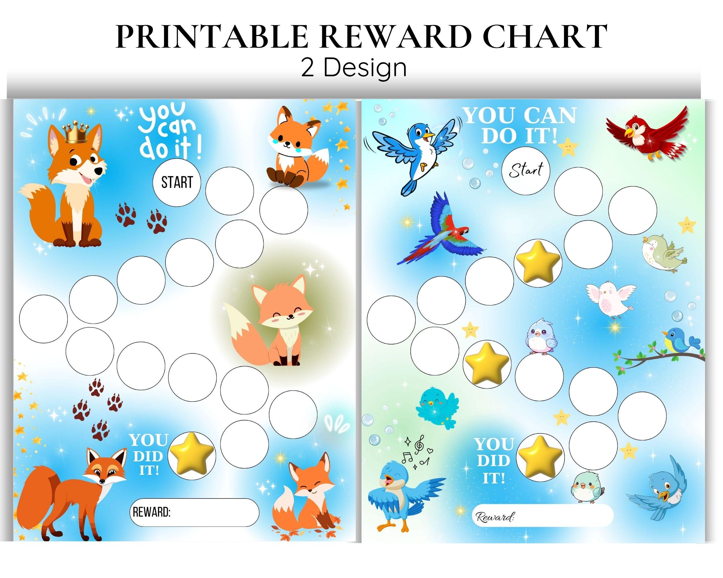 Fox and Bird Reward Charts: Printable Kids Behavior Tracker (PDF ...