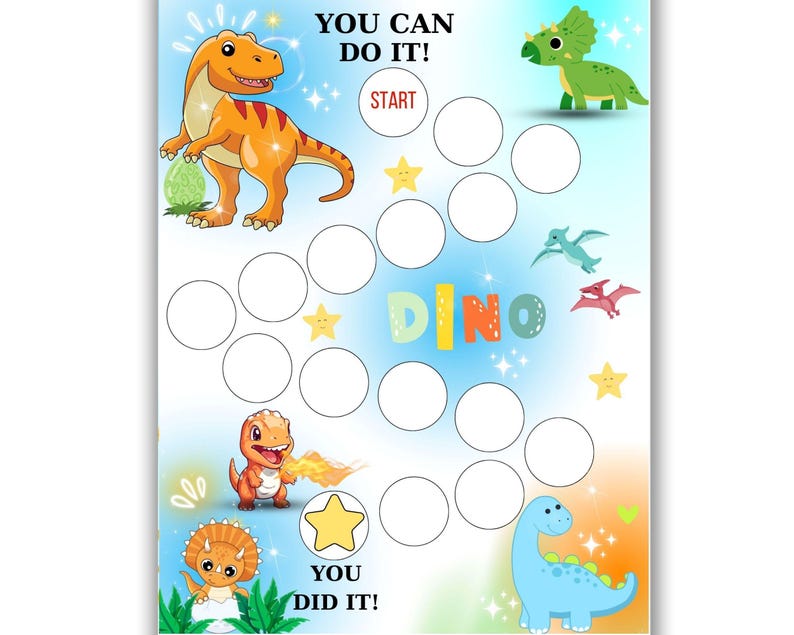 Dinosaur Reward Chart – Printable Dino-themed Chore Chart for Kids ...
