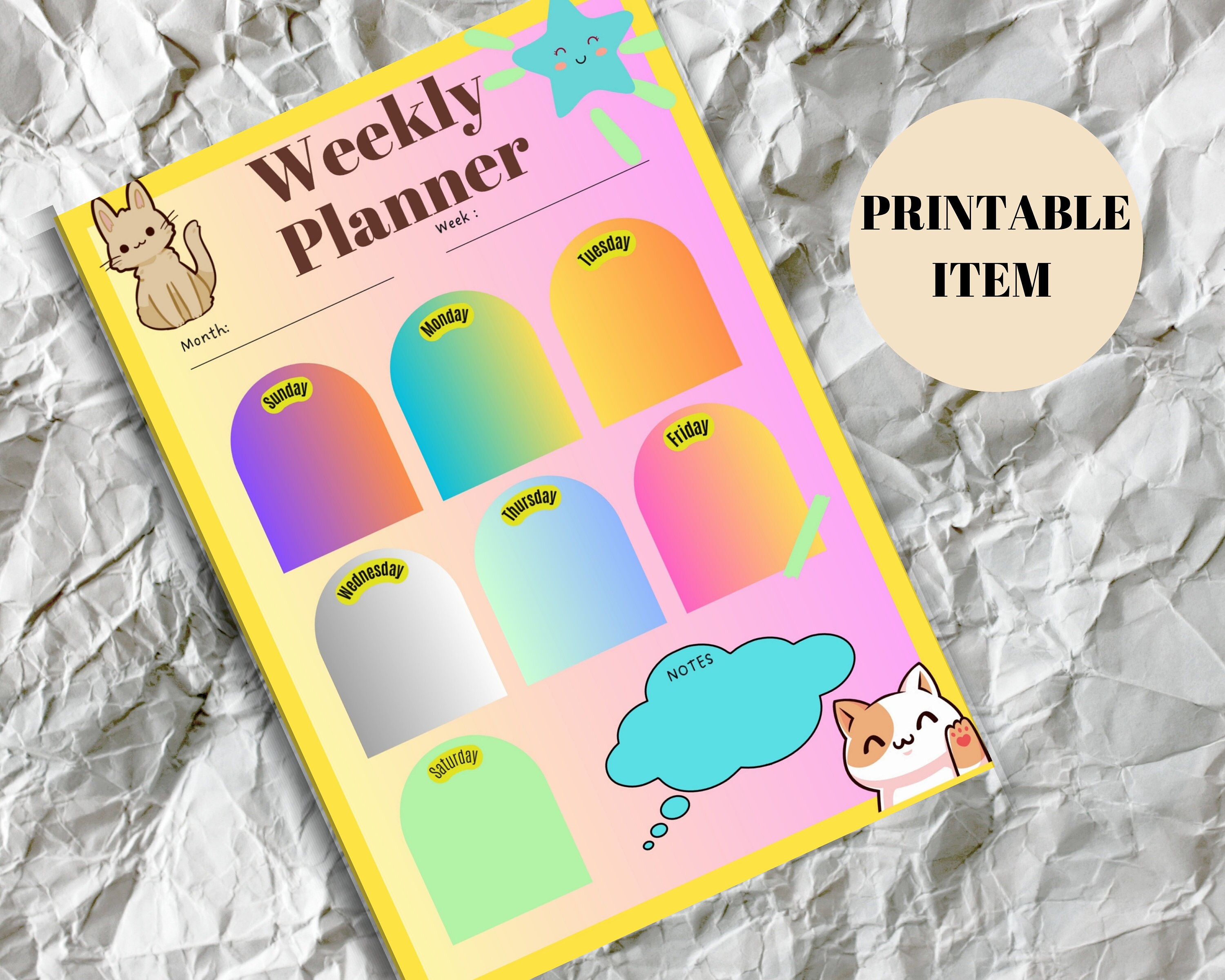 kids-weekly-planner-childrens-weekly-planner-homework-etsy