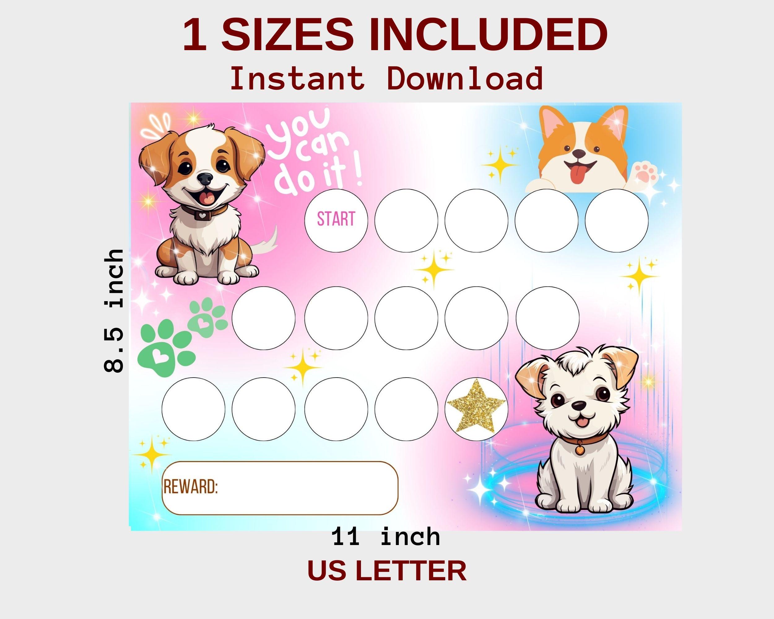 Dog Reward Chart – Printable Chore Chart for Kids | Puppy Behavior ...
