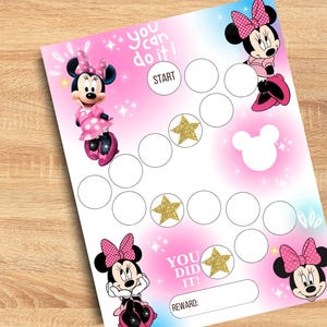 Minnie Reward Chart - Potty Training Chart - Girls Chore Chart - Mouse Sticker Chart - Sleeping ...