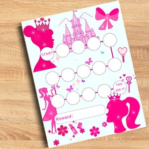 Princess Reward Chart - Girls Princess Reward Chart - Potty Training ...