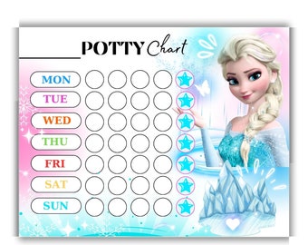 Elsa Reward Chart for Kids – Frozen Potty Training & Toilet Tracker | Printable Digital Download