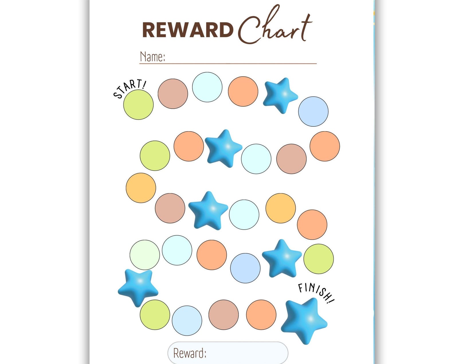 Printable Reward Chart - Boys Reward Chart - Toddler Reward Chart