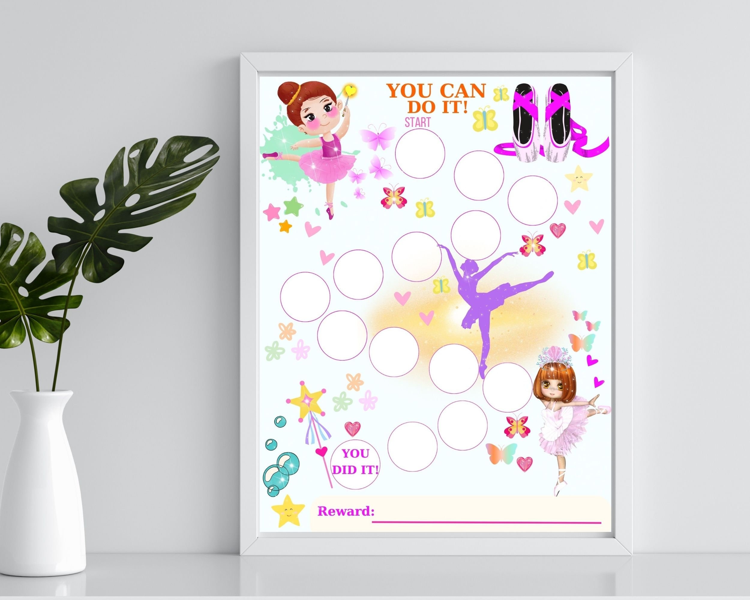 Printable Ballerina Reward Chart Ballet Reward Chart Girls Potty