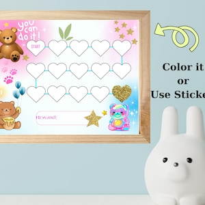 Bear Reward Chart - Printable Teddy Sticker Chart - Reward Chart ...
