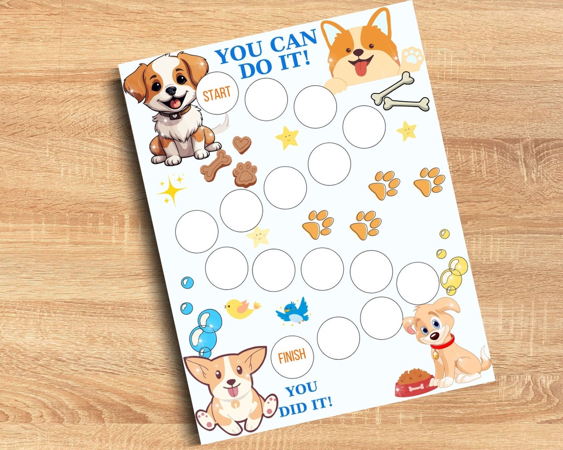 Dog Reward Task Dog Reward Chart for Kids – Printable Behavior & Potty Training Tracker ...