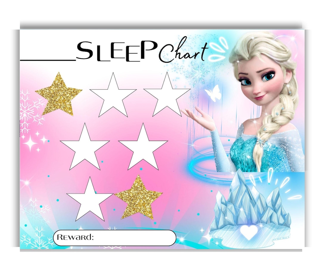 Elsa Sleep Reward Chart for Kids – Frozen Bedtime Routine Tracker ...