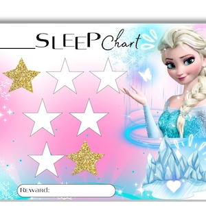 Elsa Sleep Reward Chart for Kids – Frozen Bedtime Routine Tracker (Printable PDF)