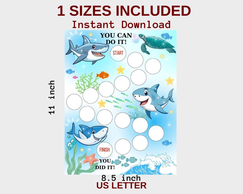 Printable Shark Reward Chart - Ocean Reward Chart - Under the Sea ...