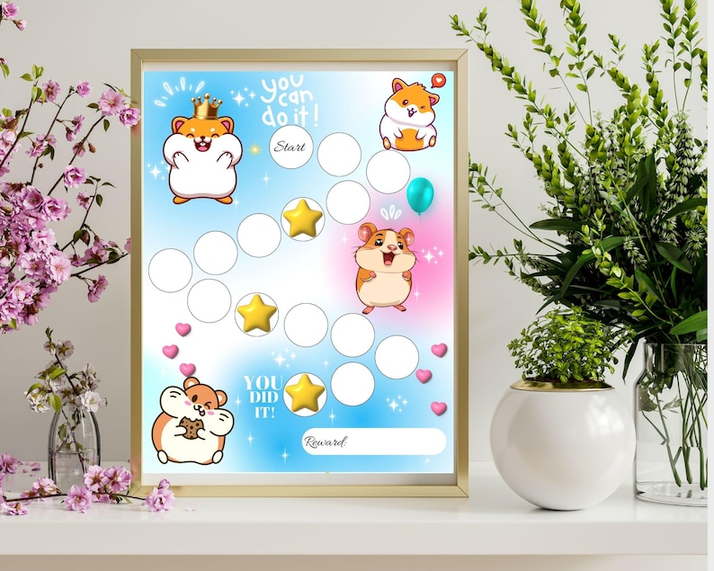 Hamster Reward Chart for Kids – Printable Behavior, Routine & Chore ...