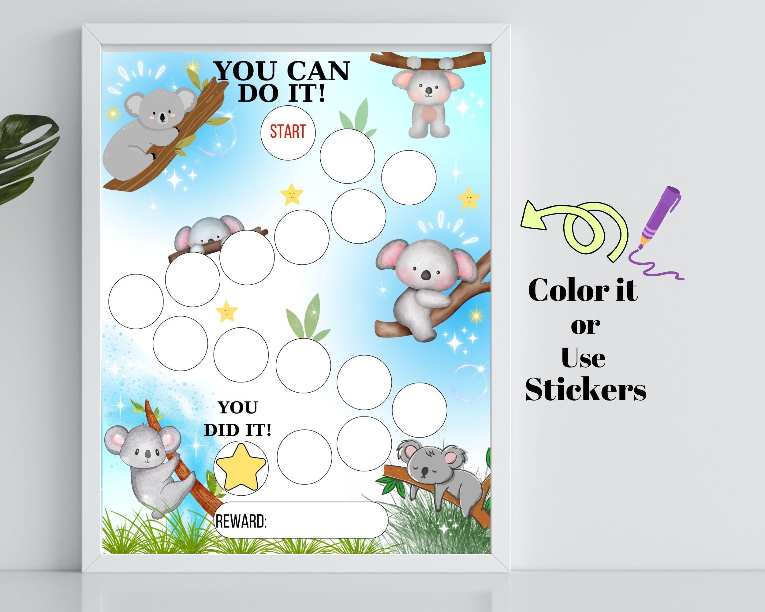 Koala Reward Chart for Kids: Printable Behavior & Potty Training ...