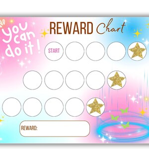 Tabla de recompensas para niñas - Registro imprimible de tareas y comportamiento - Entrenamiento para ir al baño - Tabla de lectura - Tabla de motivación rosa para niños - A4 - Tamaño carta (EE. UU.)
