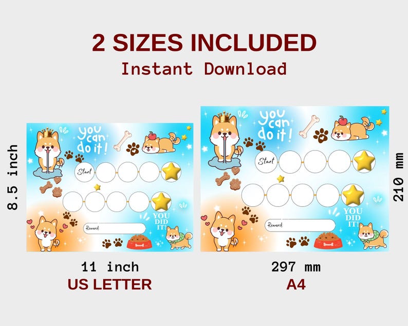 Dog Reward Task Dog Reward Chart for Kids-dogs – Printable Behavior Tracker | Puppy ...