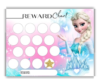 Frozen Reward Chart - Elsa Reward Chart -Girls Princess Reward Chart - Potty Training Chart - Chore Chart - Sticker Chart - Sleeping Chart
