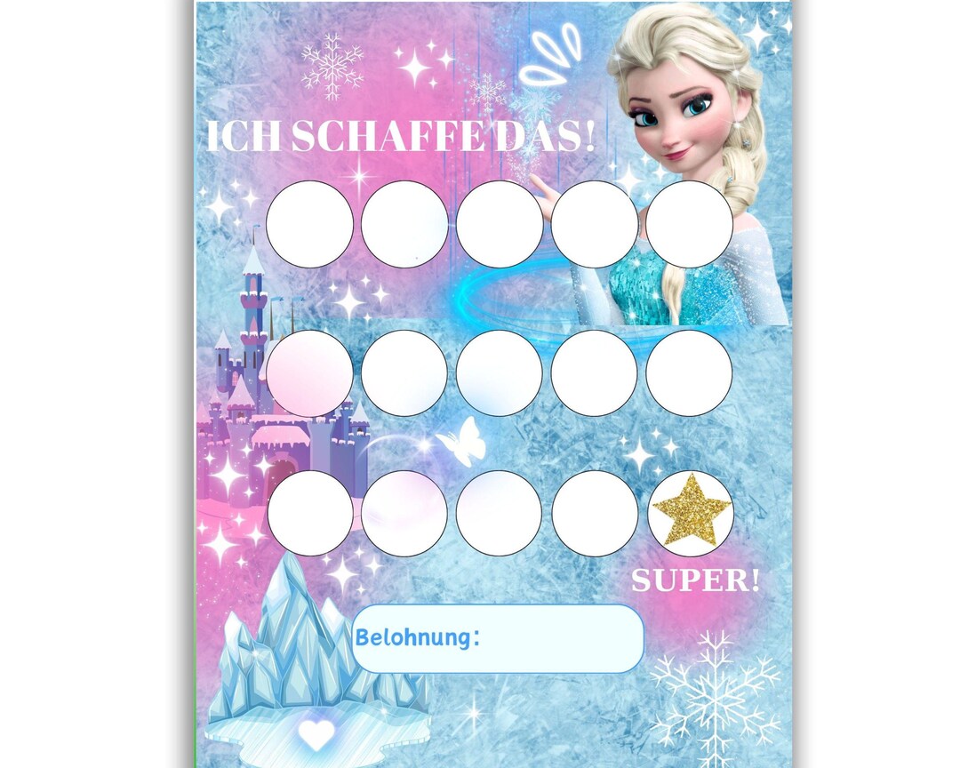 Elsa Reward Chart for Kids – Printable Potty Training & Behavior ...