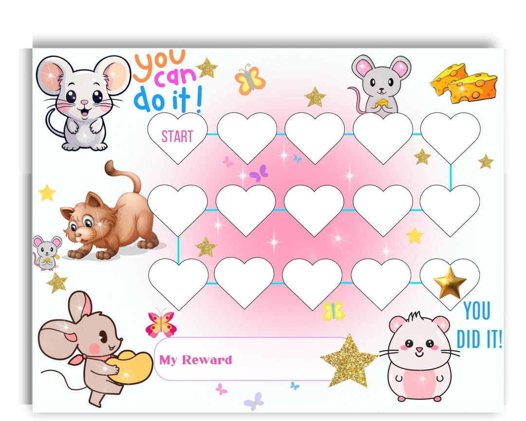 Mouse Toe Chart Buy Mouse Reward Chart for Kids – Printable Behavior Tracker – Potty ...