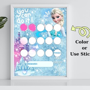 Frozen Reward Chart - Elsa Reward Chart -girls Princess Reward Chart ...