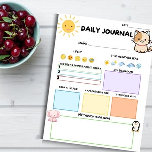 Kids Daily Journal Printable Journal for Kids Diary for Children Kids ...