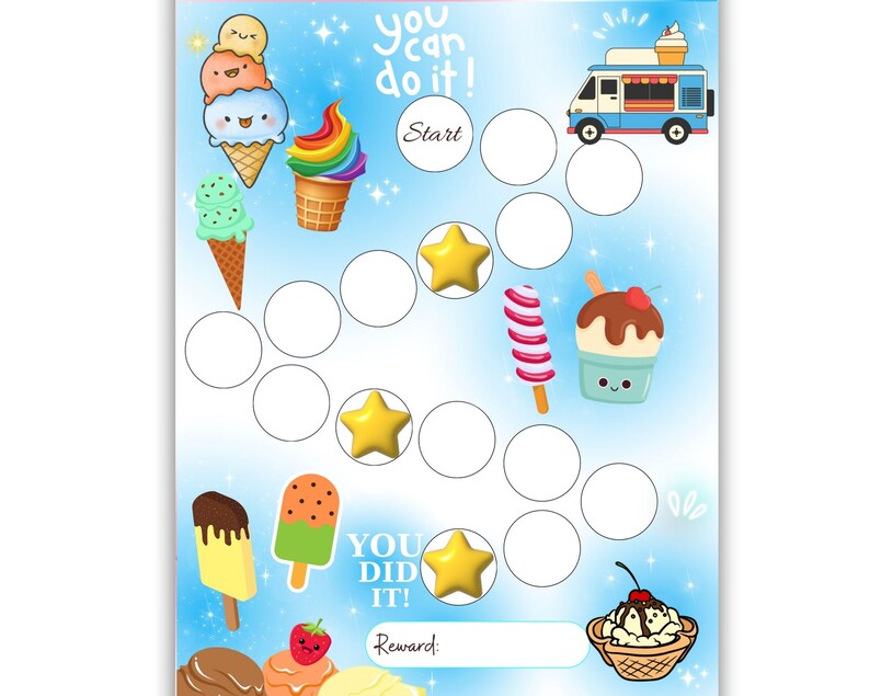 Buy Ice Cream Reward Chart - Printable Chore & Behavior Tracker for ...