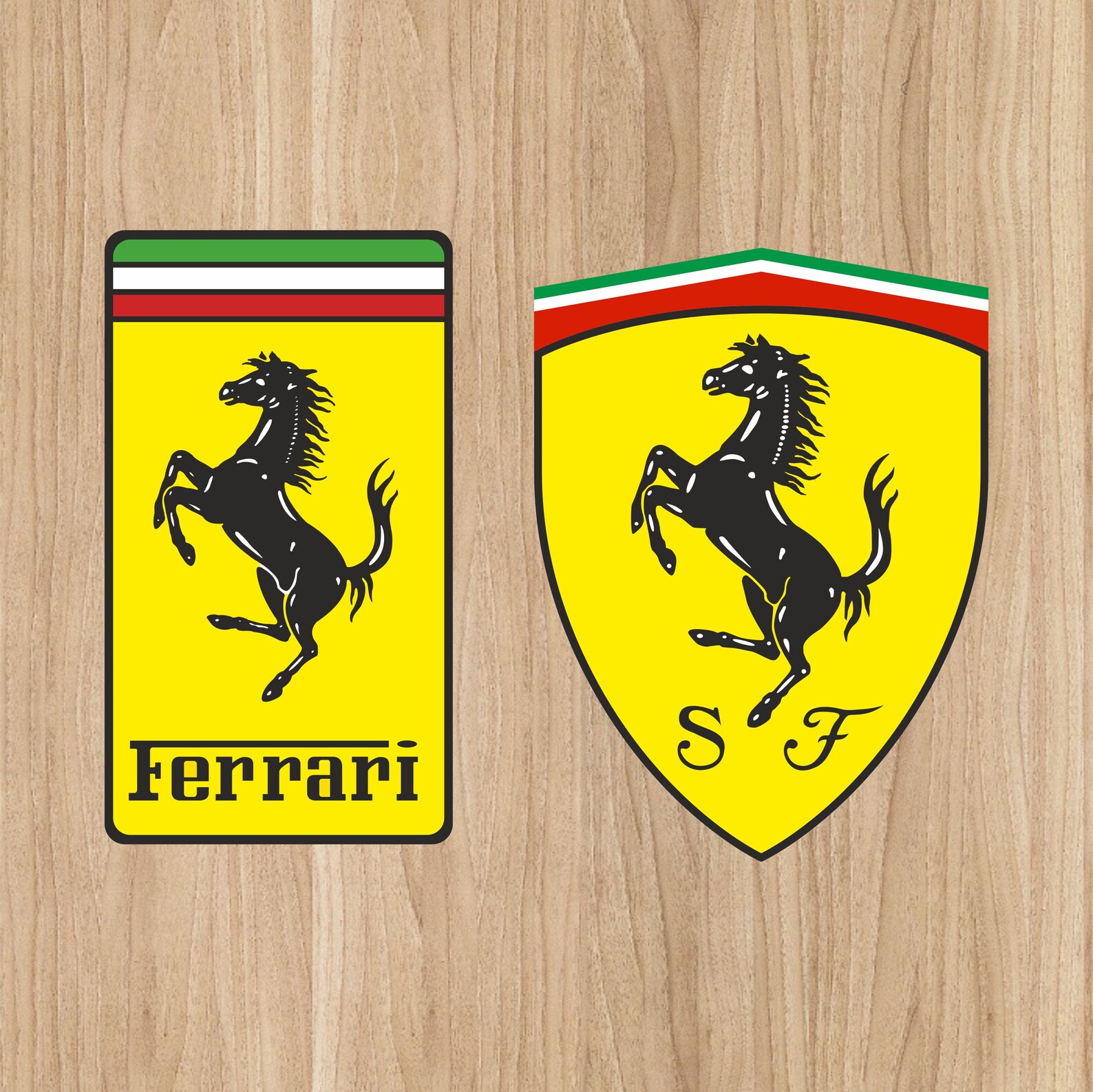 2 piezas Logotipo de Ferari para Cricut Silhouette Clipart Vector png