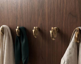 Unlacquered Brass Hooks - Solid Brass Horse Head Wall Hook