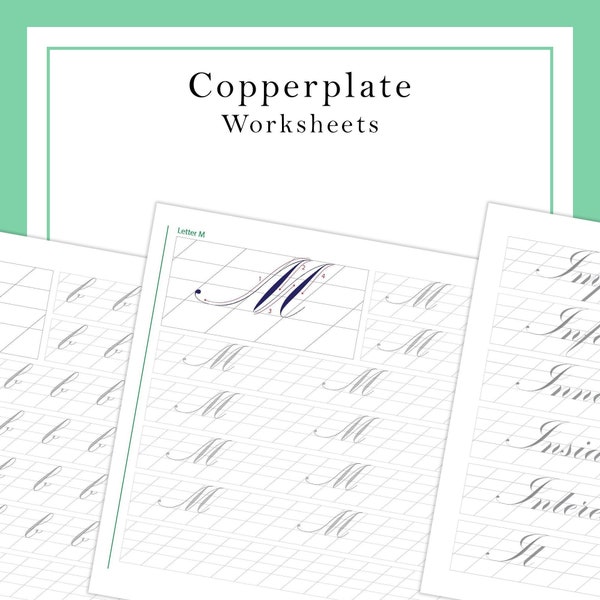 Copperplate Worksheets with dip pen