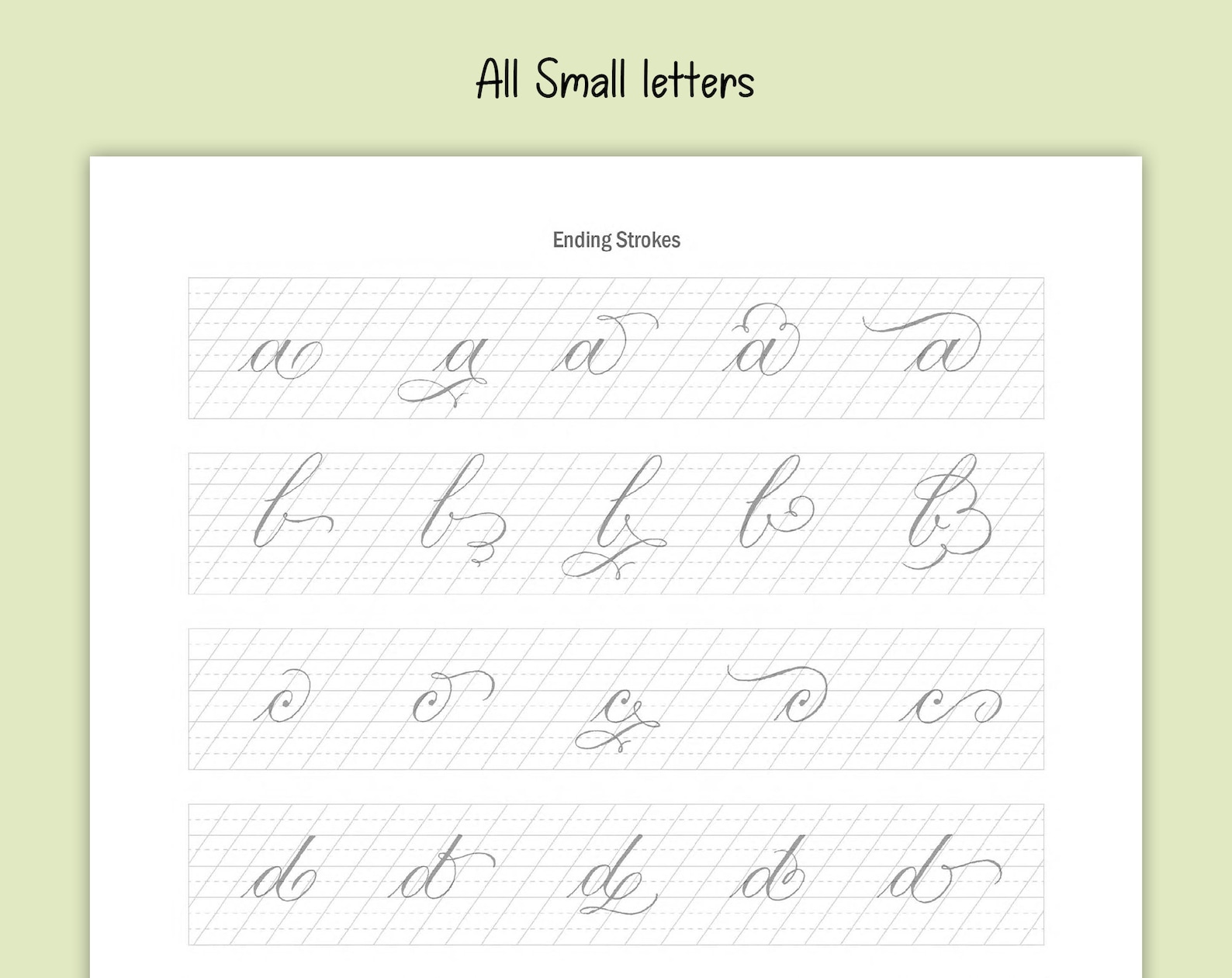 Copperplate Flourishing Worksheets + Tutorial - Etsy
