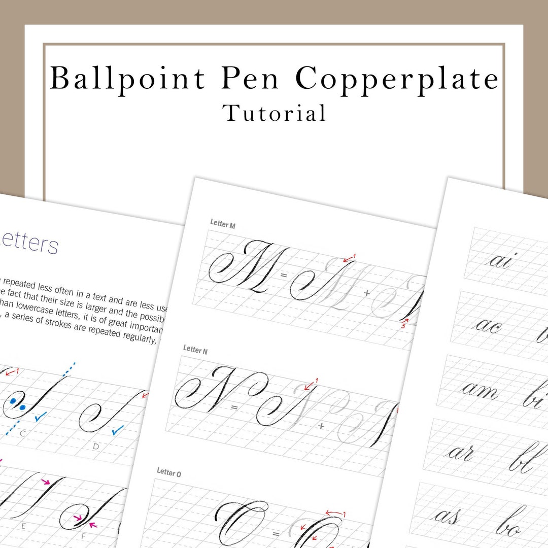 Ballpoint Pen Copperplate Tutorial Book - Etsy