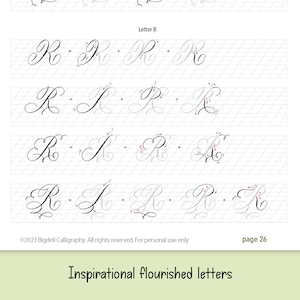 Copperplate Flourishing Worksheets Tutorial - Etsy