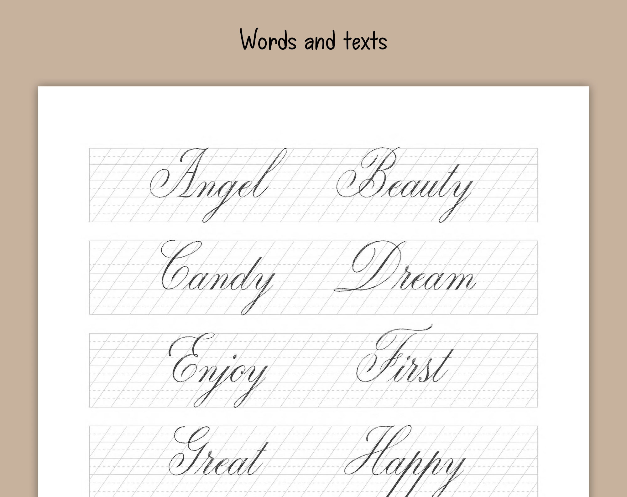 Ballpoint Pen Copperplate Worksheets (Download Now) Etsy