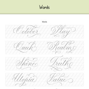 Copperplate Flourishing Worksheets Tutorial - Etsy