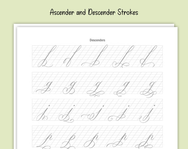 Copperplate Flourishing Worksheets + Tutorial - Etsy