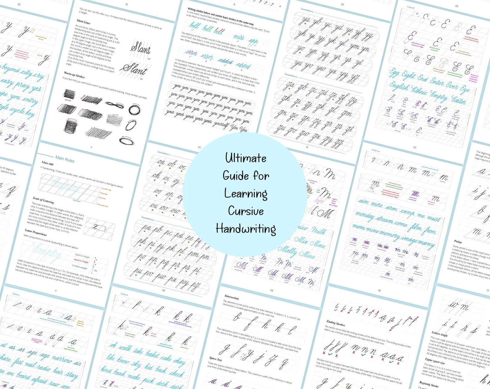 Cursive Technitions CURSIVE HANDWRITING TUTORIAL - Etsy