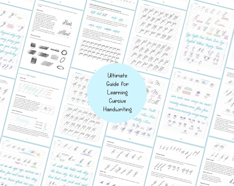 Script Tutorial Handwriting CURSIVE HANDWRITING TUTORIAL - Etsy