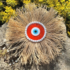 Red Evil Eye Wall Hanging I Bohemian Decor I Protection Wall Decor I Brings Good Luck and Wards off Negative Energy I Front Door Decor
