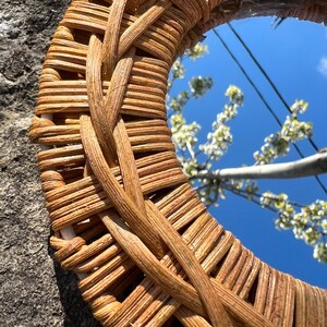 Small Bamboo Wall Mirror I Decorative Small Mirror I Housewarming Gift I Round Bamboo Mirror I Handmade Circle Mirror I Round Mirror image 5